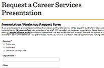 Request a Career Services presentation